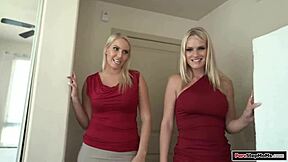 Stepmom milf shares stepson in wild 3some—big cock surprises ahead?