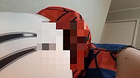 Spider-Gwen cosplay fun with comic fan brother-in-law