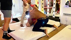 Wife takes two BBCs while cuckold husband watches motel?