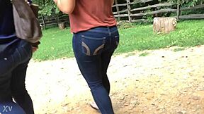 candid shots of mexican teen's big ass filling tight jeans