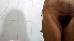 solo busty babe pisses then bathes naturally?