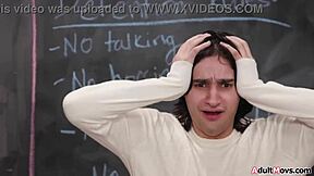 Petite Teacher Slut Takes BBC Double Penetration Gangbang in Detention