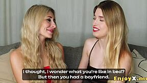 horny lesbos tory sweet freya mayer share dual dildos in hd bliss!