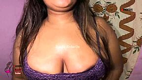 india teen shows off her big bouncing brunette boobs