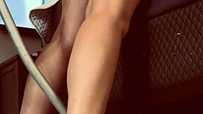 redhead housewife squirts shaking ass on big dick sex machine closeup