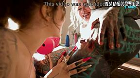 tattooed goth lesbians finger gaping assholes dildo lick orgasms