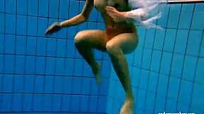 kristy hot babe with HUGE boobs swims underwater... damn!