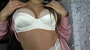 Stepbrother Watches Stepsister's New Lingerie Show Turn Into Wild Squirting Fuck Trailer!