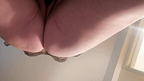 milf squirts everywhere masturbating with huge dildo closeup.