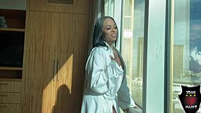 ava valentina's big tits bounce during hotel bbc pounding by window