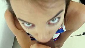 Charity Crawford Kneels Deepthroating Stepbro's Monster Cock Hardcore