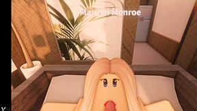 Busty Roblox blonde teen slut stepdad beach resort pounding