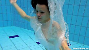 kristy hot babe with HUGE boobs swims underwater... damn!