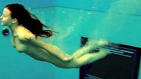 kristy hot babe with HUGE boobs swims underwater... damn!