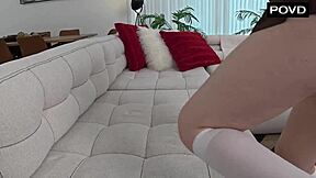 Sweet girl scout cookie filled deep with stranger's cream