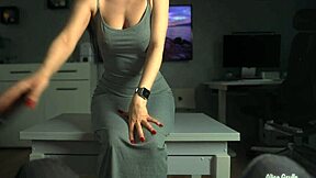 late night passion has him dumping cum all over cute oiled babe's tits