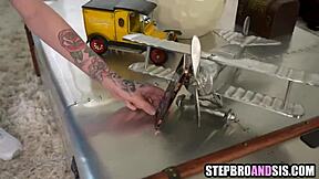 Stepbro's Monster Cock Stretches Cheerleader Stepsis Uniforms