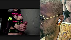 Thicc Cock Transgender Goth Babe Strokes Cums Hard Wet