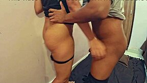 chubby girlfriend sneaks friend for quick cheating doggystyle creampie