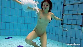 kristy hot babe with HUGE boobs swims underwater... damn!
