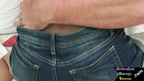 euro teen slut rides grandpa's cock cowgirl style dirty