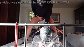 LAURA'S HEELS BONDAGE MILF FUCKED CUM ON TITS!!