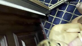 mia velvet drops to knees sucking hubby's throbbing dick deep