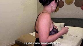 Caliente LATINA MILF with round tits EATS curvy blonde's WET PUSSY in hot bathroom