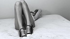 Stepdaughter iammegagirl teases her nude latina pussy in new shoes membership only