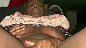 ebony babe creamy pussy masturbation close up