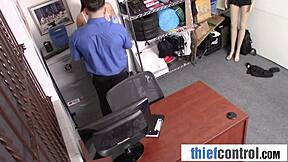 Ebony teen shoplifter trades pussy for freedom with officer's big black cock