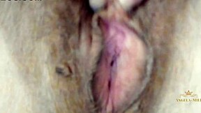 Milf Fingers Hairy Pussy Waiting for Hubby's Young Dick