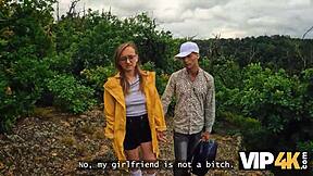 hey, that crazy european hiker girl just fucked her pickup friend in the forest