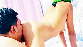 skinny stepsis bends over as i lick her tight ass before sliding in deep