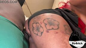 Str8rich hints at redhead ebony teen's tight ass party tease