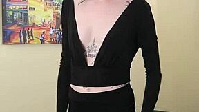 hey kit summers rocks that tight black dress in her photoshoot