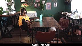 goody-goody asian stepsiblings compete licking pussy and fucking doggystyle to cum first famsuck