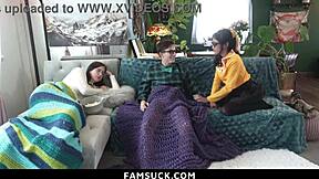 goody-goody asian stepsiblings compete licking pussy and fucking doggystyle to cum first famsuck