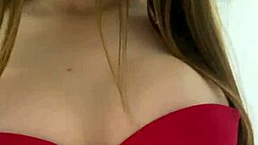 cute latina teen with huge natural tits strips in lingerie solo