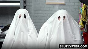 Lola Valentine and Juliana Marie Choke on Jason's Monster Cock in Slutty Police Costumes!