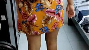 High heels short dress flashing wet panties squirting hard?