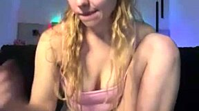 Horny Webcam BBW Blonde Masturbates Wet Pussy to Orgasm