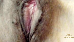 Milf Fingers Hairy Pussy Waiting for Hubby's Young Dick