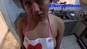 family dinner chef stepmom cooks up bathroom anal creampie begging boss for promotion