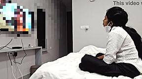 my cute desi girlfriend gets bent over for college boyfriend's big cock pounding