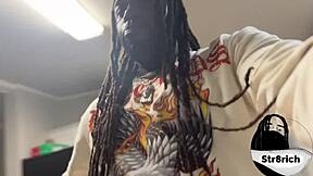 Str8rich hints at redhead ebony teen's tight ass party tease