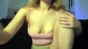 Horny Webcam BBW Blonde Masturbates Wet Pussy to Orgasm