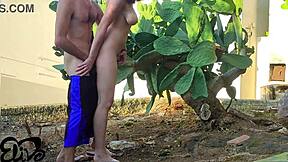 damn italian babe uh gets fucked so hard behind that cactus... dialoghi ita 😩🍑