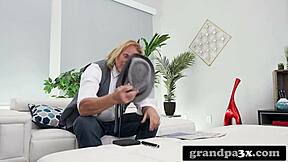 curvy all-natural teen lucks out with stepgrandpa's passionate hardcore fuck