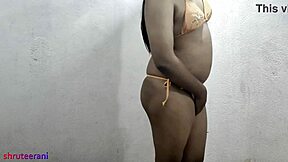 indian shemale crossdresses in micro bikini for solo fun